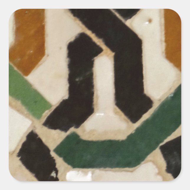 Alhambra Wall Tile #2 Square Sticker (Front)