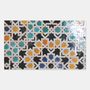 Alhambra Wall Tile #9 Rectangular Sticker