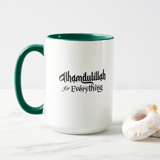 Alhamdulillah for Everything Minimal Islamic Gift Mug (With Donut)