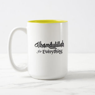 Alhamdulillah for Everything Minimal Islamic Gift Two-Tone Coffee Mug