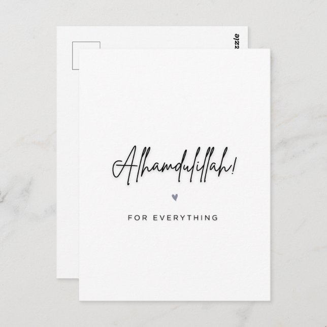 Alhamdulillah For Everything Postcard (Front/Back)