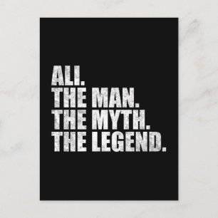 Ali name, Ali The Man The Myth The Legend Postcard