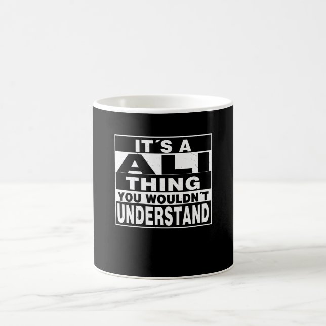 ALI Surname Personalised Gift Coffee Mug (Center)