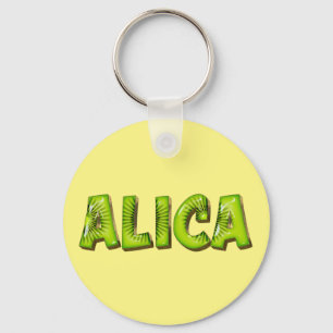 Alica Name Kiwi Design Schlüsselanhänger Key Ring