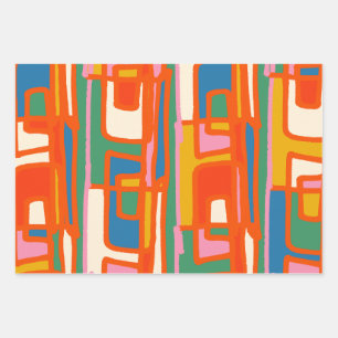 Alicante Colorful Abstract Modern Art Pattern Wrapping Paper Sheet