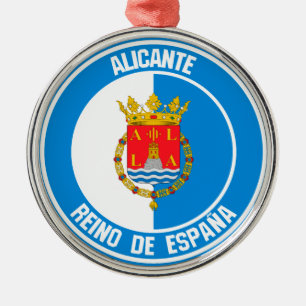 Alicante Round Emblem Metal Tree Decoration