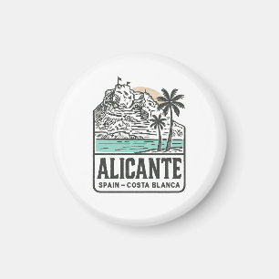 Alicante Sketch Santa Bárbara Castle Costa Blanca Magnet