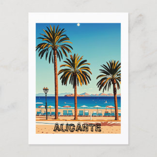 Alicante Spain Beach View Travel Postcard