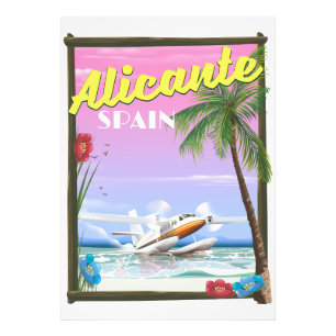 Alicante Spain vintage style travel poster