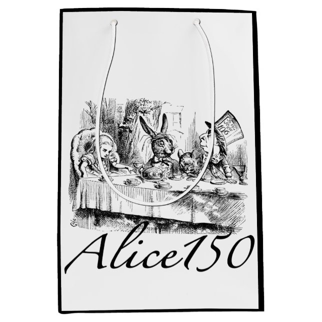 Alice150 Alice in Wonderland 150th Anniversary Medium Gift Bag (Front)