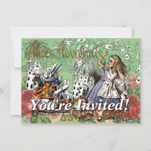 alice adventure cards wonderland hatter rabbit 