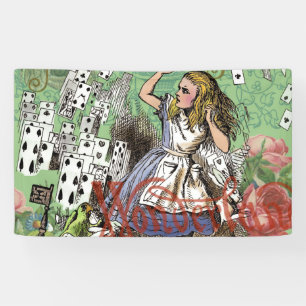 alice adventure cards wonderland hatter rabbit  banner