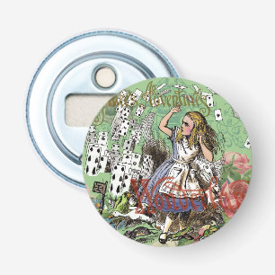 alice adventure cards wonderland hatter rabbit  bottle opener