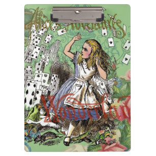 alice adventure cards wonderland hatter rabbit  clipboard