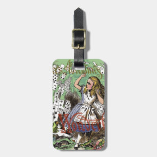 alice adventure cards wonderland hatter rabbit  luggage tag