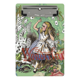 alice adventure cards wonderland hatter rabbit mini clipboard