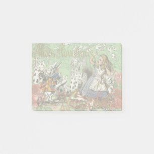 alice adventure cards wonderland hatter rabbit post-it notes