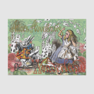 alice adventure cards wonderland hatter rabbit tissue paper