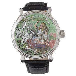 alice adventure cards wonderland hatter rabbit watch