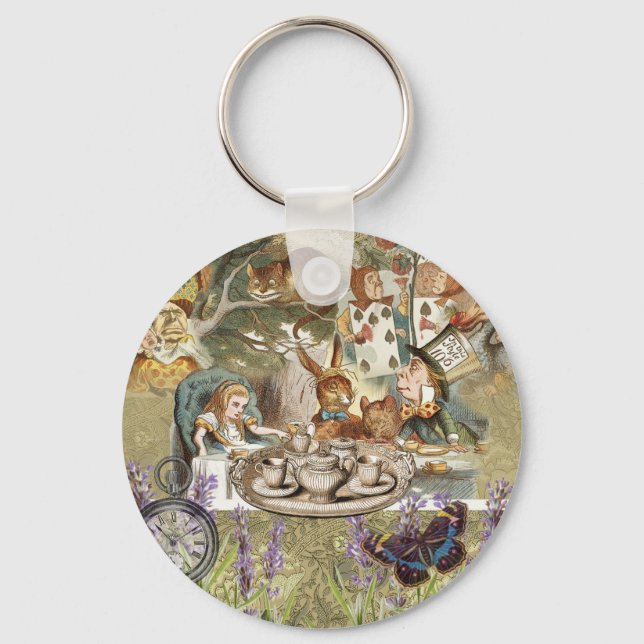 Alice Adventures Classic Wonderland Tea Party Key Ring (Front)