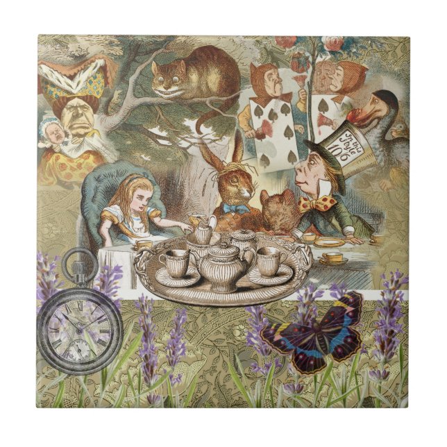 Alice Adventures Classic Wonderland Tea Party Tile (Front)