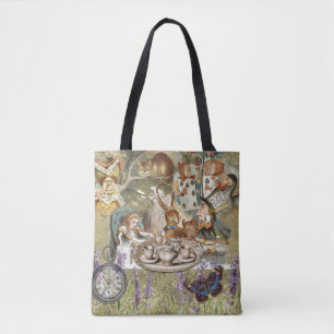 Alice Adventures Classic Wonderland Tea Party Tote Bag