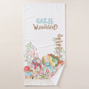 Alice Adventures in Woderland Birthday Tea Party Bath Towel
