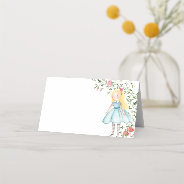 Alice Adventures in Woderland Birthday Tea Party Place Card (Front)