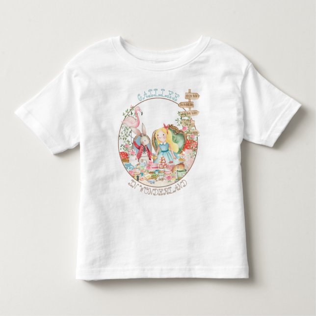 Alice Adventures in Woderland Birthday Tea Party Toddler T-Shirt (Front)
