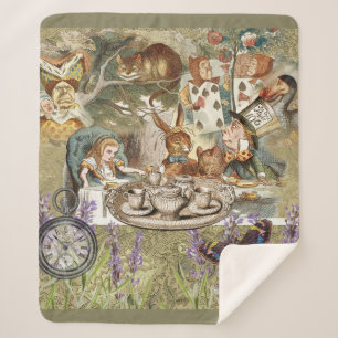Alice Adventures in Wonderland Mad Tea Party Sherpa Blanket