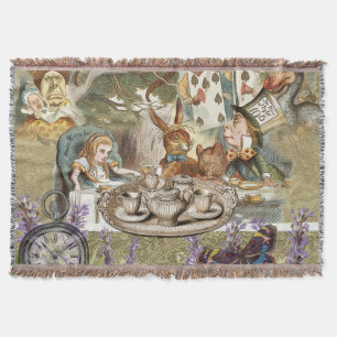Alice Adventures in Wonderland Mad Tea Party Throw Blanket