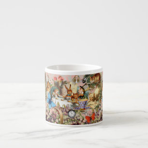 Alice Adventures in Wonderland Tea Party Art Espresso Cup