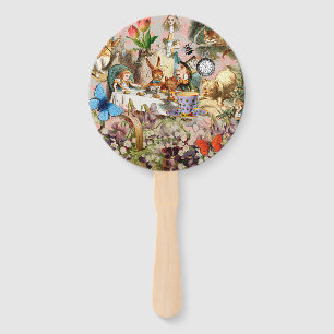Alice Adventures in Wonderland Tea Party Art Hand Fan