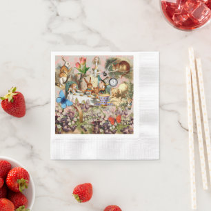 Alice Adventures in Wonderland Tea Party Art Napkin