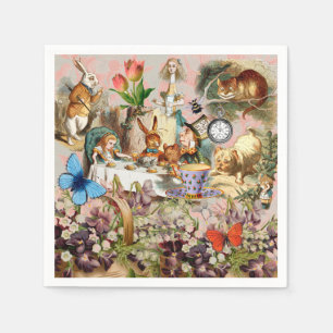 Alice Adventures in Wonderland Tea Party Art Napkin