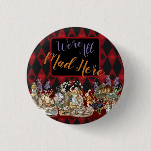 Alice Adventures with Wonderland Mad Cheshire Cat 3 Cm Round Badge