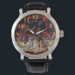 Alice Adventures with Wonderland Mad Cheshire Cat Watch<br><div class="desc">This colourful new design is based on the original Alice's Adventures in Wonderland classic drawings, from the 1800s, showing the mad tea party with Alice, the Mad Hatter, the Cheshire Cat, and the White Rabbit as well as a variety of the original characters. From Alice's Adventures in Wonderland by Lewis...</div>