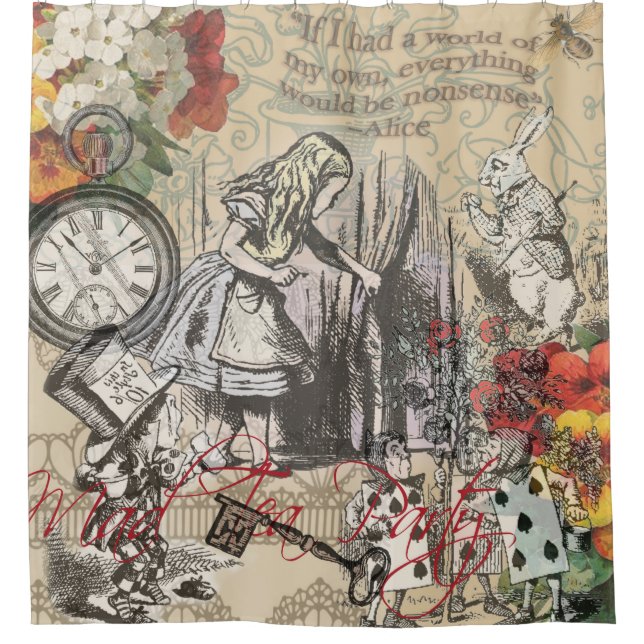 Alice Adventures Wonderland Curtain Classic Art (Front)