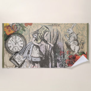 Alice Adventures Wonderland Curtain Classic Art Beach Towel
