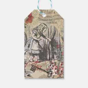 Alice Adventures Wonderland Curtain Classic Art Gift Tags