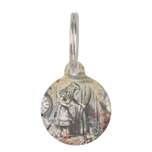 Alice Adventures Wonderland Curtain Classic Art Pet Tag