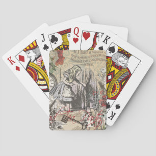 Alice Adventures Wonderland Curtain Classic Art Playing Cards