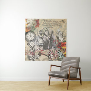 Alice Adventures Wonderland Curtain Classic Art Tapestry