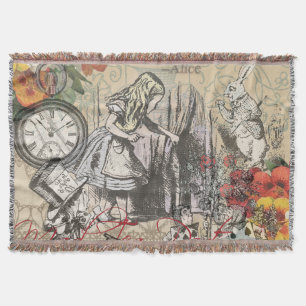 Alice Adventures Wonderland Curtain Classic Art Throw Blanket