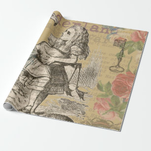 Alice Adventures Wonderland Flamingo Classic Wrapping Paper