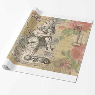 Alice Adventures Wonderland Flamingo Classic Wrapping Paper
