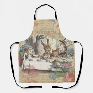 Alice Adventures Wonderland Mad Tea Party Art Apron