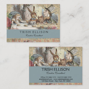 Alice Adventures Wonderland Mad Tea Party Art Business Card