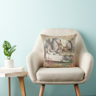 Alice Adventures Wonderland Mad Tea Party Art Cushion