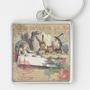 Alice Adventures Wonderland Mad Tea Party Art Key Ring